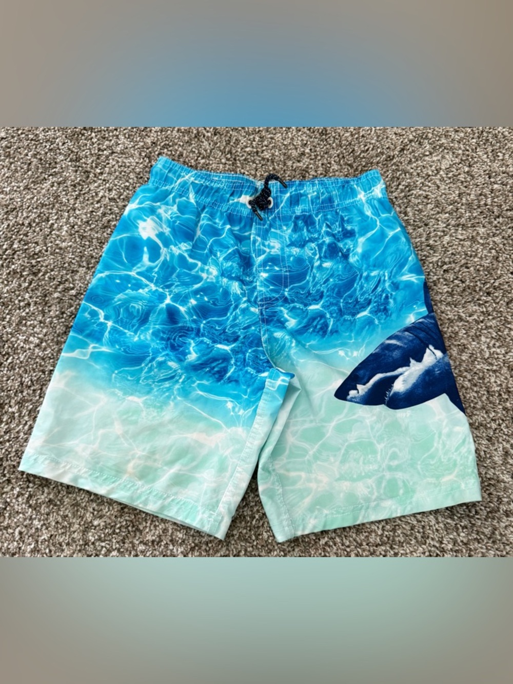 Boys Wonder Nation Shark Swim Trunks ~ Size M 8